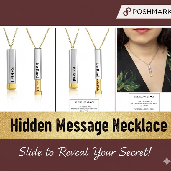 Jewelry - Sassy Secret Message Necklace “Be Kind … Of A B*tch”